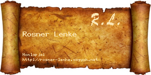 Rosner Lenke névjegykártya